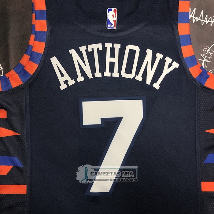 Camiseta New York Knicks Carmelo Anthony NO 7 Ciudad Edition 2019-20 Azul